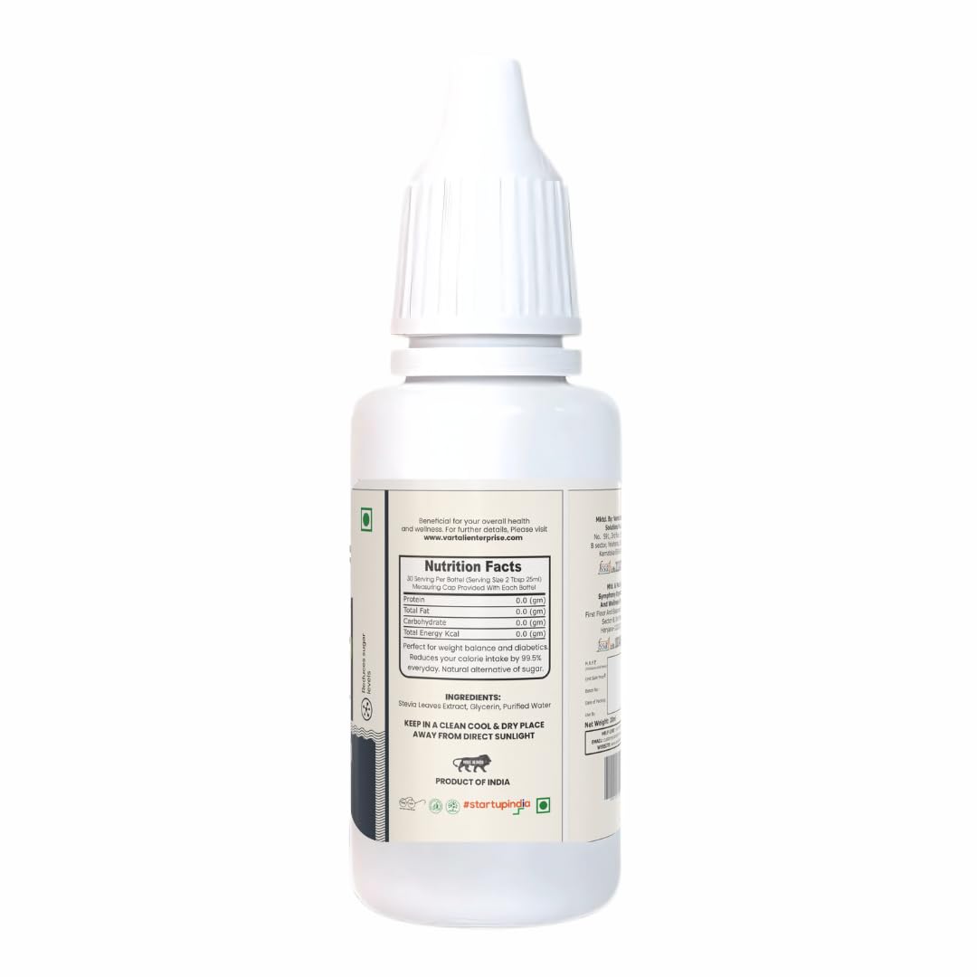 Nexra Stevia Liquid Extract 20ml | Organic Natural Sweetener | Zero Calorie Sugar Substitute | Keto Friendly | Plant-Based | Diabetic Safe