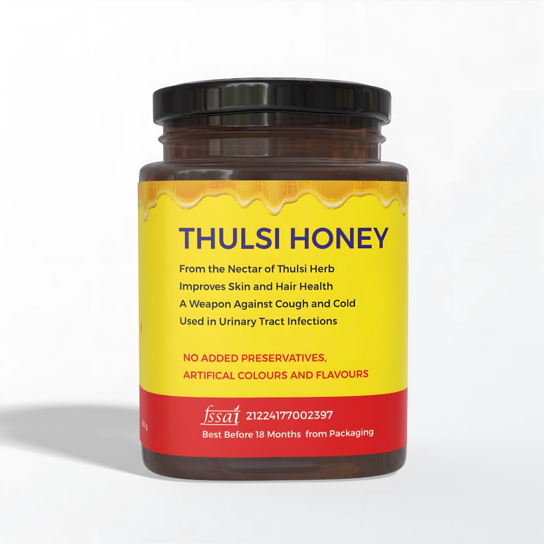 Nexra Tulsi Honey 500g | Pure Natural Sweetener | Tulsi Flower Honey | Supports Respiratory Health & Immunity | Ayurvedic Wellness