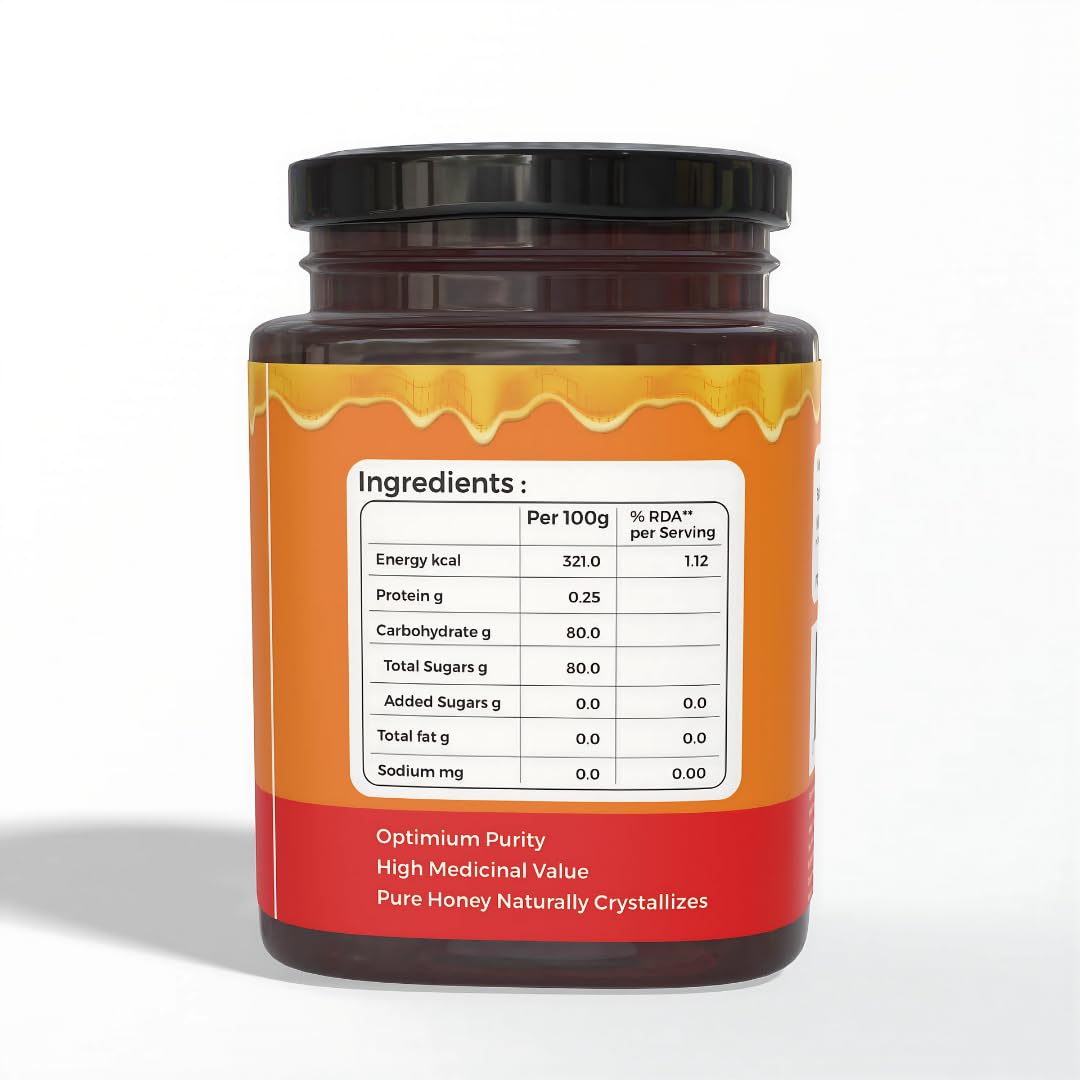 Nexra - Karanj Honey 250g | Pure & Natural Honey | Rich in Nutrients & Antioxidants | Supports Skin Health, Digestion & Immunity | Ayurvedic Sweetener