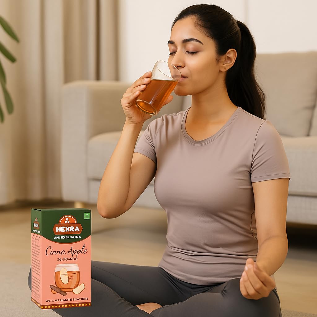 Nexra - Apple Cinnamon Herbal Tea - 30 Tea Bags for Refreshing Taste and Wellness