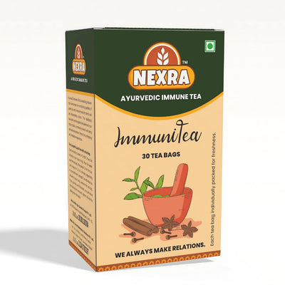 Nexra - Ayurvedic Immune Tea - 30 Refreshing Tea Bags for Boosting Immunity and Wellness | No Added Sugar