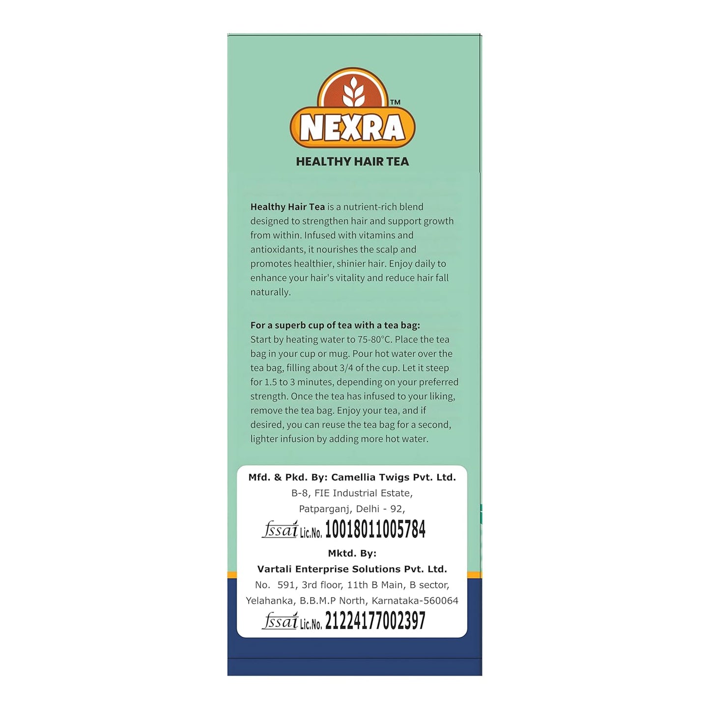 Nexra - Healthy Hair Tea - 30 Tea Bags | Nourishing Herbal Blend for Strong, Shiny, and Healthy Hair | Natural Ingredients for Hair Wellness, 60g