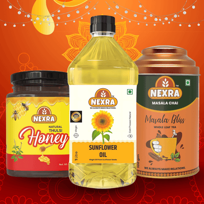 Nexra Navratri Special Offer combo pack with oils and honey