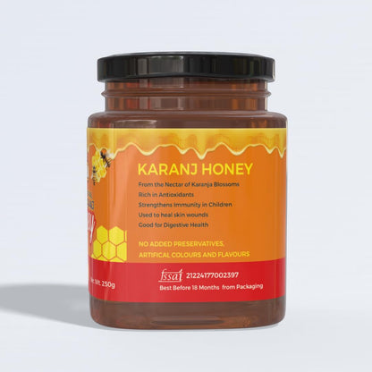 Nexra Karanj Honey 250g | Pure & Natural Honey | Rich in Nutrients & Antioxidants | Supports Skin Health, Digestion & Immunity | Ayurvedic Sweetener