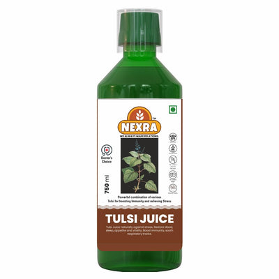 Nexra - Tulsi Juice 750ml | Pure Natural Extract | Supports Immunity, Stress Relief, Energy & Sleep | Ayurvedic Cough Remedy | Plant-Based Health Tonic