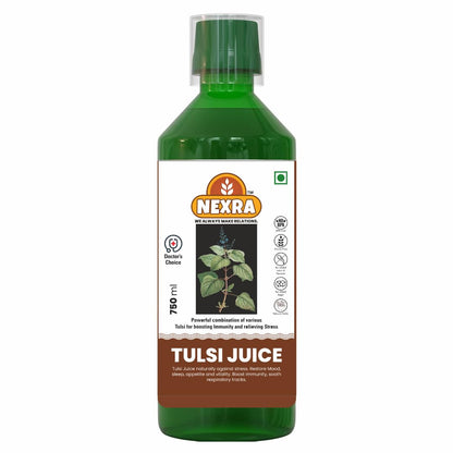 Nexra - Tulsi Juice 750ml | Pure Natural Extract | Supports Immunity, Stress Relief, Energy & Sleep | Ayurvedic Cough Remedy | Plant-Based Health Tonic