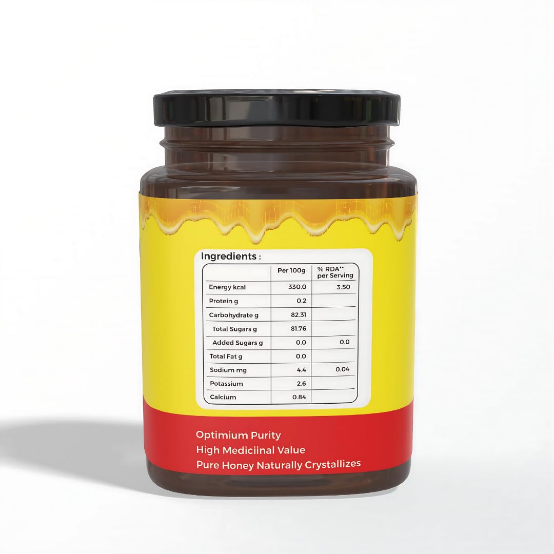 Nexra Tulsi Honey 500g | Pure Natural Sweetener | Tulsi Flower Honey | Supports Respiratory Health & Immunity | Ayurvedic Wellness