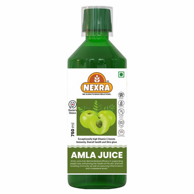 Nexra - Amla Juice 750ml | 100% Pure & Organic | Natural Vitamin C Source | Boosts Immunity & Supports Wellness | Ayurvedic Health Drink