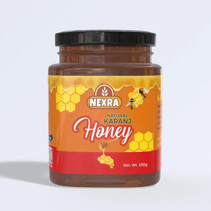 Nexra Karanj Honey 250g | Pure & Natural Honey | Rich in Nutrients & Antioxidants | Supports Skin Health, Digestion & Immunity | Ayurvedic Sweetener