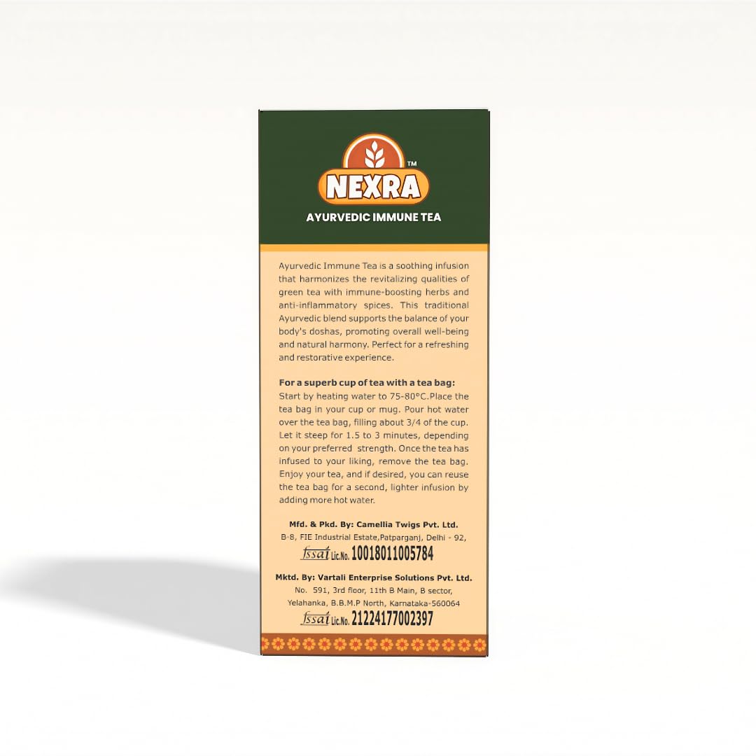 Nexra - Ayurvedic Immune Tea - 30 Refreshing Tea Bags for Boosting Immunity and Wellness | No Added Sugar