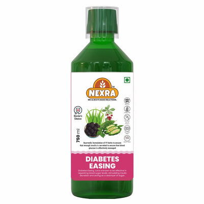 Nexra Diabetes Easing Juice 750ml | With 11 Ayurvedic Herbs Including Bitter Gourd, Amla & Aloe Vera | Supports Sugar Control & Immunity