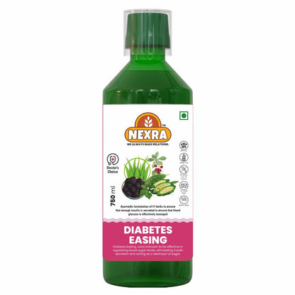 Nexra Diabetes Easing Juice 750ml | With 11 Ayurvedic Herbs Including Bitter Gourd, Amla & Aloe Vera | Supports Sugar Control & Immunity
