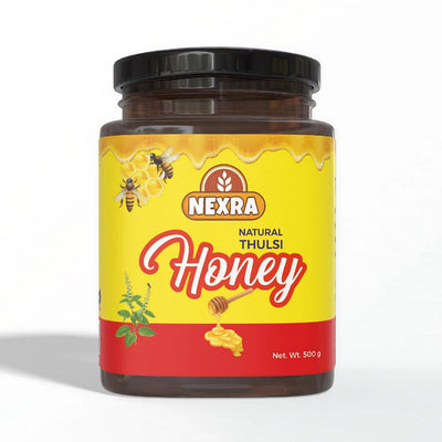 Nexra Tulsi Honey 500g | Pure Natural Sweetener | Tulsi Flower Honey | Supports Respiratory Health & Immunity | Ayurvedic Wellness