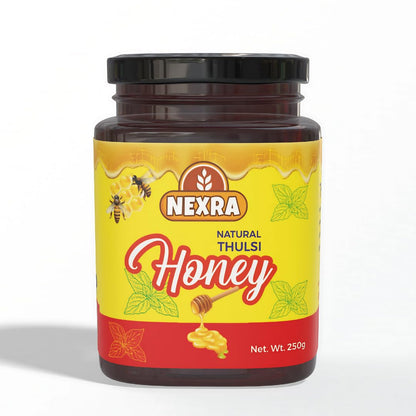 Nexra - Tulsi Honey 250g | Pure Natural Sweetener | Tulsi Flower Honey | Supports Respiratory Health & Immunity | Ayurvedic Wellness