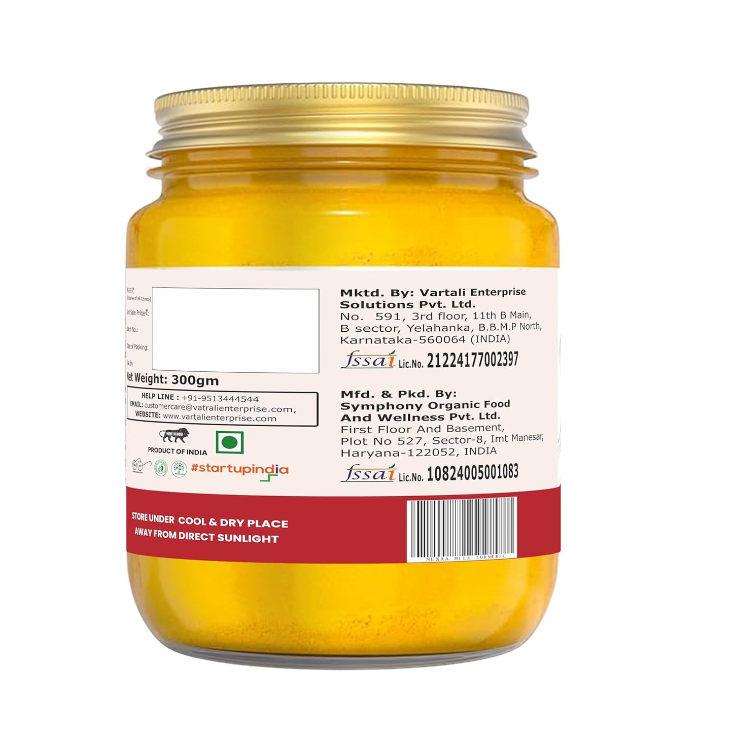 Nexra Pure Himalayan Mountain Turmeric Powder – 300g | High Curcumin 10-12% | With Black Pepper (Piperine) | Anti-Inflammatory | Immunity Booster | Chemical-Free Haldi