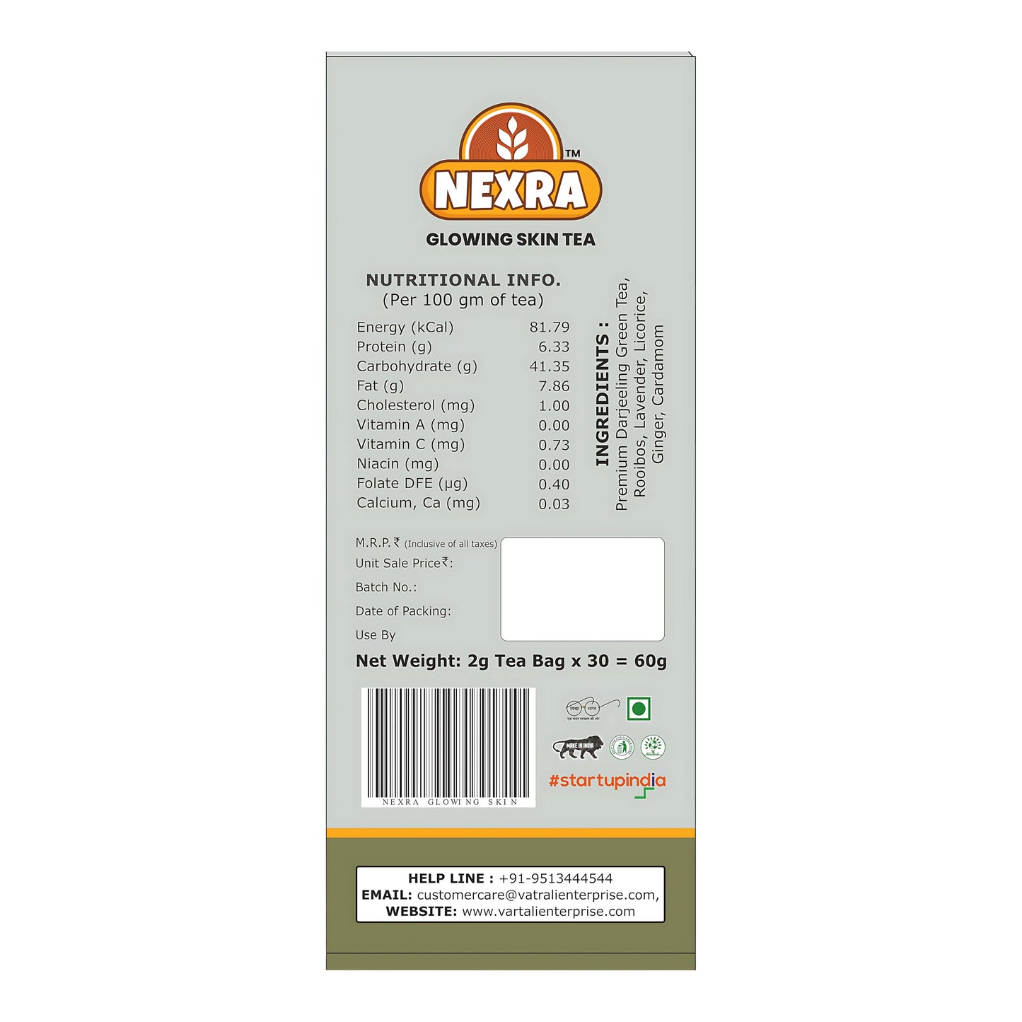  Nexra Glowing Skin Tea bag 60g | Loose Leaf Beauty Herbal Blend | Green Tea, Rooibos, Lavender, Licorice | Radiant Skin from Within | Antioxidant Rich Nexra Glowing Skin Tea bag 60g | Loose Leaf Beauty Herbal Blend | Green Tea, Rooibos, Lavender, Licoric