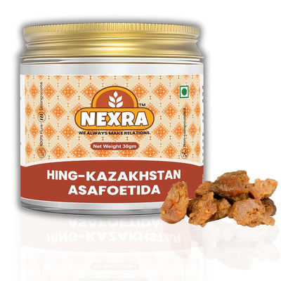 Nexra Hing – 30g Pure Asafoetida from Kazakhstan | 100% Natural Heeng | Strong Aroma & Flavor | No Additives | Ideal for Indian Cooking & Jain Recipes
