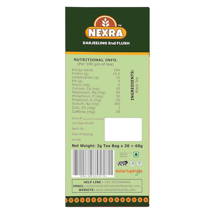 Nexra - Darjeeling Golden Hills Tea - 30 Exquisite Tea Bags for a Rich and Flavorful Experience | Green Tea | Morning Fresh Aroma