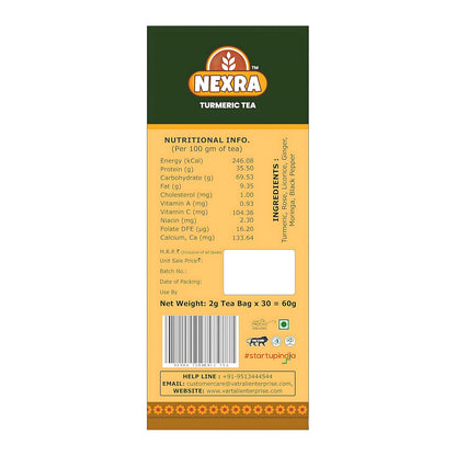Nexra - Turmeric Glow Herbal Tea - 30 Tea Bags | Natural Turmeric Blend for Wellness, Immunity Boost, and Radiant Health