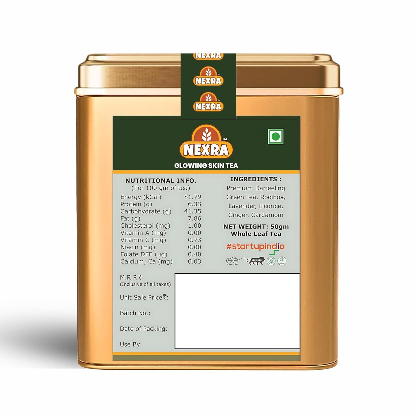 Nexra - Glowing Skin Tea - 50g | Whole Leaf Herbal Tea Blend | for Radiant and Healthy Skin | Natural Ingredients to Enhance Skin Glow and Vitality