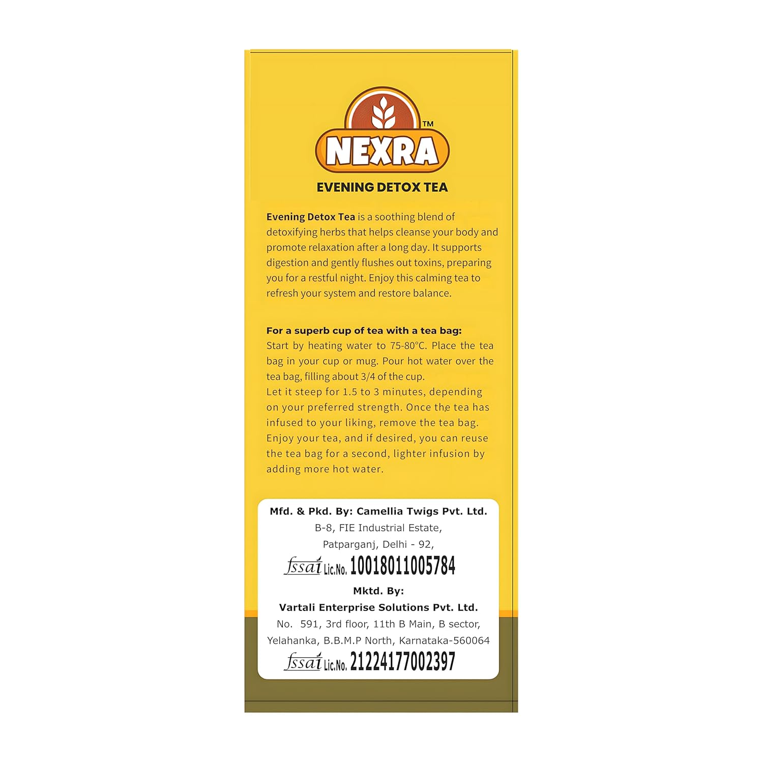 Nexra - Evening Detox Tea - 30 Tea Bags | For Gentle Cleansing, Relaxation, and Wellness Support | Green Tea | 100% caffeine free tea