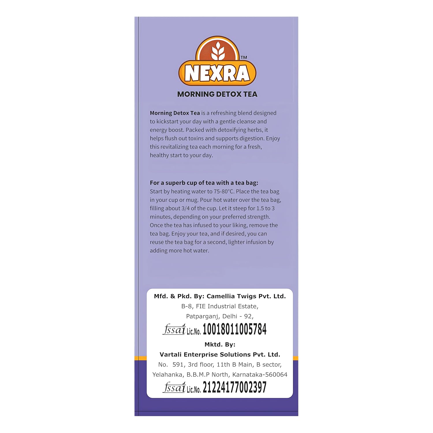 Nexra - Morning Detox Tea - 30 Tea Bags | For Daily Cleansing, Energy Boost, Metabolic Support, 60G