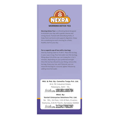Nexra - Morning Detox Tea - 30 Tea Bags | For Daily Cleansing, Energy Boost, Metabolic Support, 60G