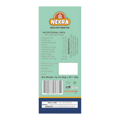 Nexra - Healthy Hair Tea - 30 Tea Bags | Nourishing Herbal Blend for Strong, Shiny, and Healthy Hair | Natural Ingredients for Hair Wellness, 60g