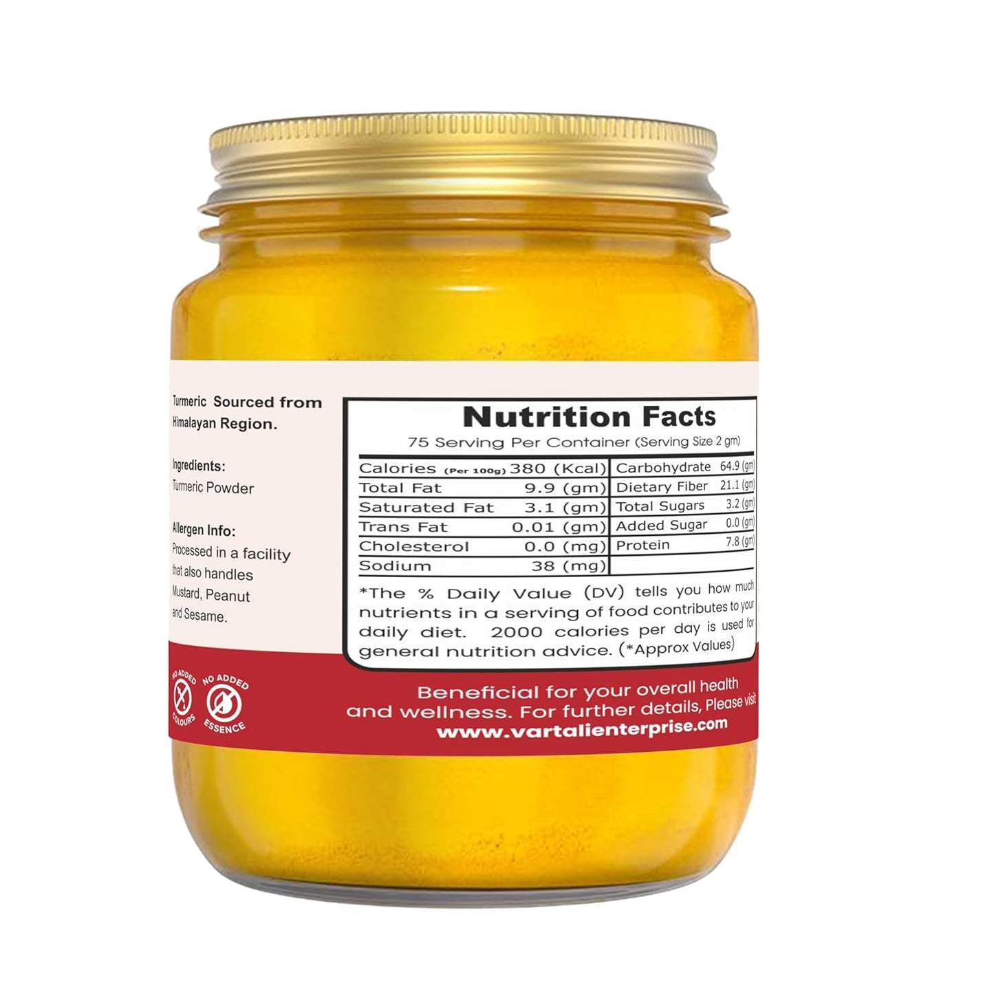 Nexra Pure Himalayan Mountain Turmeric Powder – 300g | High Curcumin 10-12% | With Black Pepper (Piperine) | Anti-Inflammatory | Immunity Booster | Chemical-Free Haldi