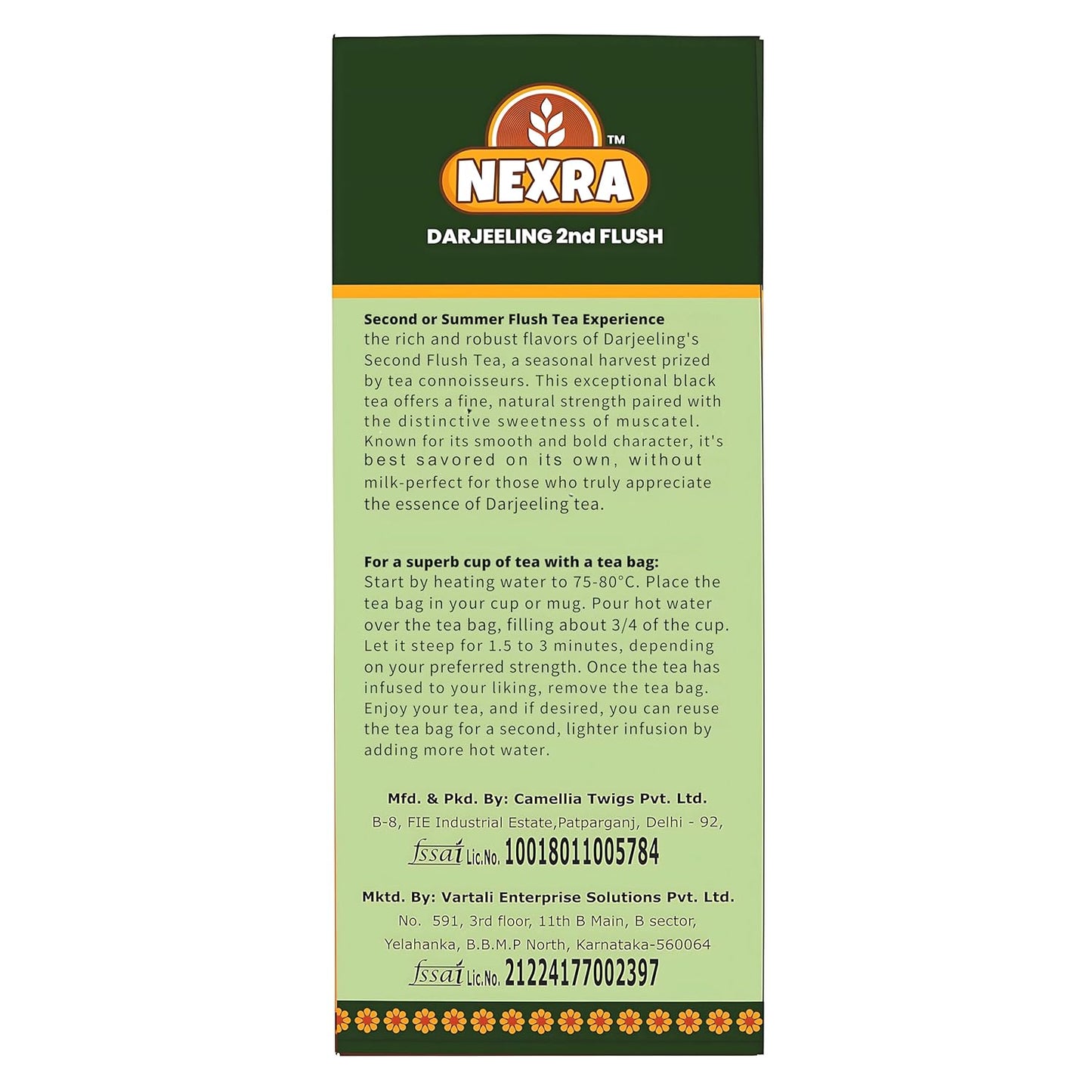 Nexra - Darjeeling Golden Hills Tea - 30 Exquisite Tea Bags for a Rich and Flavorful Experience | Green Tea | Morning Fresh Aroma