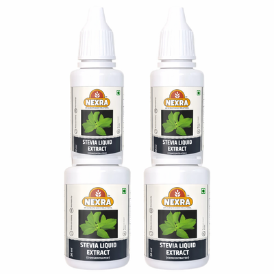 Nexra Stevia Liquid Extract 20ml (Combo 4)| Organic Natural Sweetener | Zero Calorie Sugar Substitute | Keto Friendly | Plant-Based | Diabetic Safe