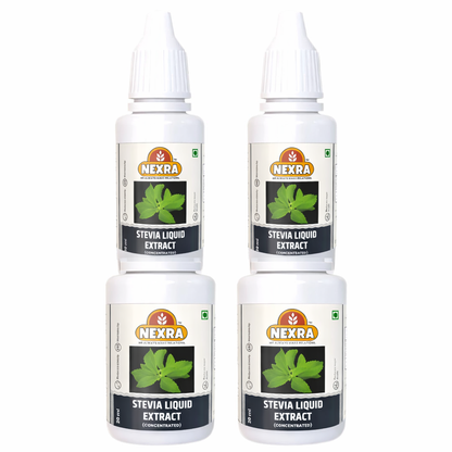 Nexra Stevia Liquid Extract 20ml (Combo 4)| Organic Natural Sweetener | Zero Calorie Sugar Substitute | Keto Friendly | Plant-Based | Diabetic Safe