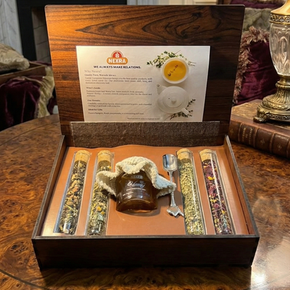 Nexra Tea Gift Box – Luxury Black Tea Gift Box with Fine Darjeeling Tea & Honey