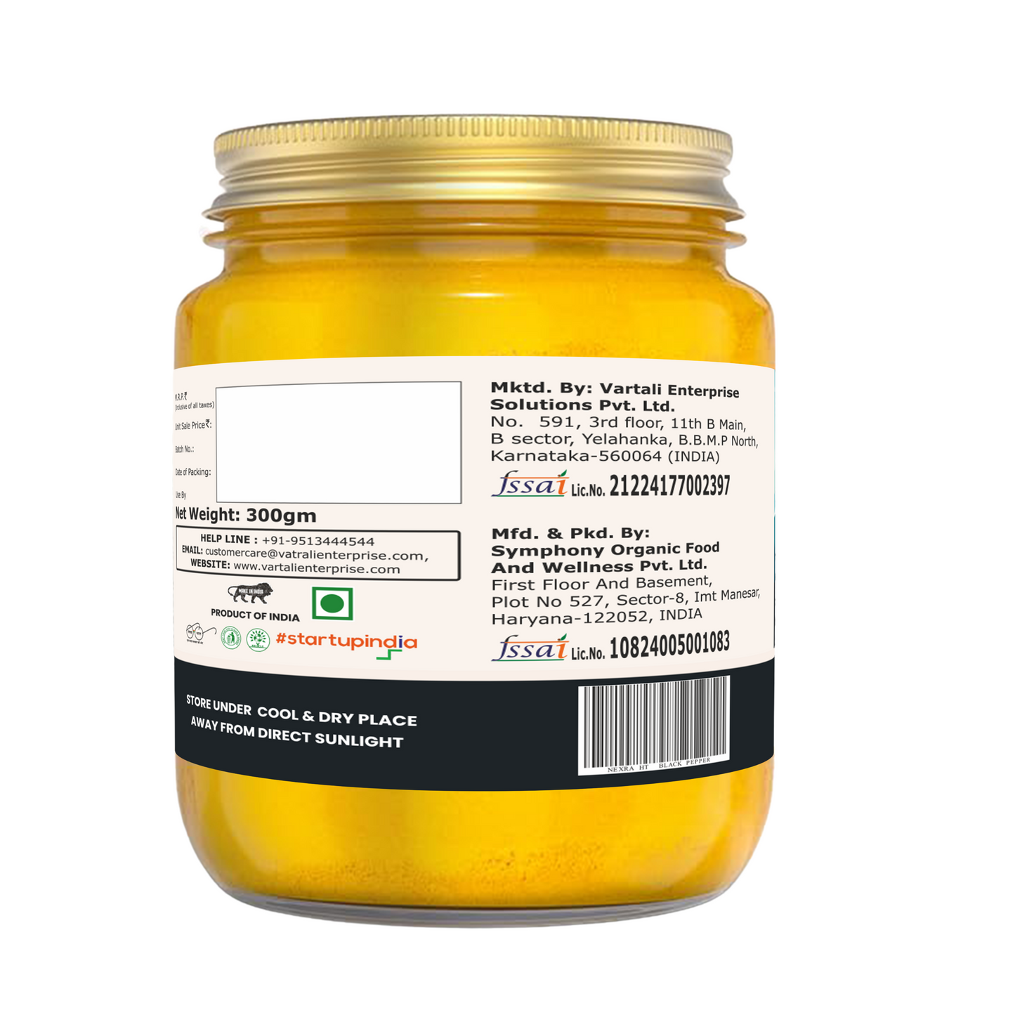 Nexra Pure Himalayan Mountain Turmeric - 300g | Lakadong Haldi with 10-12% Curcumin & Black Pepper (Piperine) | Anti-Inflammatory | Antioxidant | Natural Immunity Booster | Ayurvedic Blend